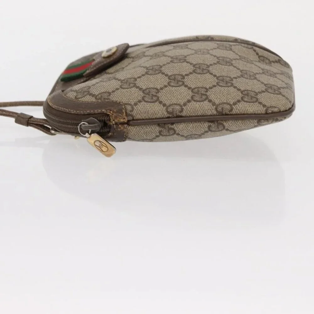 GUCCI GG Supreme Web Sherry Line Bag PVC Beige Gold 904 02 047 Auth ka922 - Picture 7 of 16